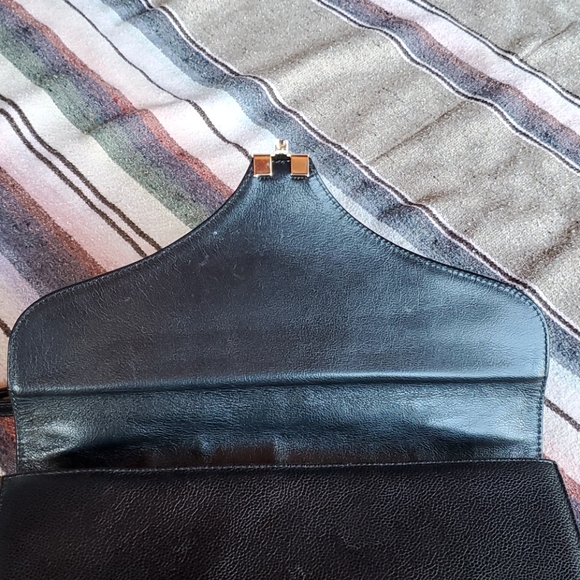 Vintage Black Leather Crossbody Purse - Picture 7 of 15